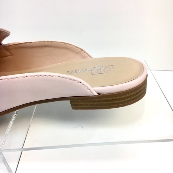 Blush Pink Tassel Mules In Faux Leather - Picture 4 of 8